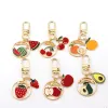 Creative fruits frais porte-clés pendentif cerise pastèque alliage pendentifs Orange sac voiture porte-clés bijoux cadeau en vrac