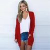 Women's Knits & Tees Women Thin Cardigan Sweater Cotton Pocket Tops Long Sleeve Open Stitch Overcoats Loose Sweaters Tunic Female Casual Cas
