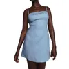 Casual Dresses Women Y2K Going Out Mini Dress Spaghetti Strap Lace Tind Up Fairy Low Cut Backless Short Party Clubwear