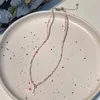 Hänge halsband för kvinnor flickor trendiga smycken i halsband koreanska söta rosa chokers krage boho frö pärlor