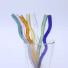 Pailles à boire en verre borosilicaté Eco réutilisable de 8x200mm Résistance aux températures élevées