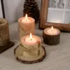 Candle Holders Creative Wood Lights Holder Wooden Candlestick Succulent Plant Pot Tray Wedding Hoilday Home Table Desktop Decor 7