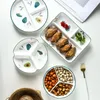 Пластины керамики в японском стиле разделенная десертная пластина фарфоровой завтрак творческий домашний ужин кухонный посуду посуда