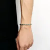 Bracciale a catena in corda intrecciata in acciaio inossidabile color argento per uomo Donna Moda Braccialetti punk con braccialetti per coppie