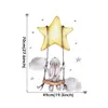 Décoration de fête dessin animé lapin ours dormant sur la lune et les étoiles Stickers muraux pour enfants chambre bébé décalcomanies intérieur 230510