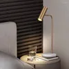 Lâmpadas de mesa LED nórdico Minimalista de mármore de mármore preto Luzes de mesa de ouro para o quarto Iluminação de decoração de salas de estar