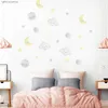 Décoration de fête dessin animé Boho arc-en-ciel autocollant mural pour chambre de bébé enfants mignon à pois étoiles pépinière autocollants maison 230510