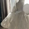 Fille Robes Paillettes Robe Blanche Pour La Fête De Baptême Infantile D'anniversaire Soirée Grand Arc Princesse De Mariage Bébé Vestidos