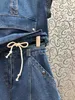 Kvinnors tvåbitar byxor 100%bomull denim kort set vår sommar 2 set damer pocket lapptoppar+casual blå jeans kostymer 230510