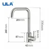 Kitchen Faucets ULA Black Gold Stainless Steel 360 Rotate Tap Deck Mount Cold Water Sink Mixer Taps Torneira 230510