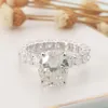 Cluster Cxsjeremy Solid White 5ctw Cut 11mm Moissanite Engagement for with Full Eternity Band