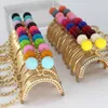 Pièces de sac Accessoires 10PCS Super Lovely 5CM Light Golden Metal Purse frame Colorful Bead Head with KeyChain frames Kiss Fermoir DIY Sac Accessoire 230509