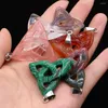 Charms Natural Stone Pendant Semi-Impecious Stones Three Ring Triangle Retro Charm voor sieraden maken DIY armband kettingen accessoires