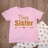 Abiti coordinati per la famiglia T-shirt Big Sister Top Pant Little Baby Body Pantalone Heart Print Outfit Abbigliamento 2PCS Set Match 230511