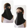 Foulards Lisse Cyclisme Cou Châle Soie Évider Réutilisable Enveloppe Réglable Équitation Visage Capuche Anti-UV