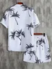 Survêtements pour hommes Hommes Aléatoire Palm Tree Print Shirt Cordon Taille Shorts Sans Tee 230511
