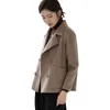 Kadın yünü karışıyor yüksek kaliteli çift yüzlü kaşmir ceket ceket kadınlar dış giyim 2023 Sonbahar Kış Ofisi Leydi Kısa Kadın Abrigos J35