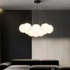 Chandeliers Bubble Ball Glass Chandelier Dining Room Bedroom Living Pendant Lamps For Ceiling Long Table Suspension Luminaire