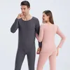 Roupa térmica de roupas de inverno feminina de inverno Menas masculinas e femininas Pijama de roupas de casal de casas de manga comprida