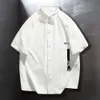 Mäns casual skjortor sommar japan stil vintage kort ärm t shirt streetwear kläder 230511