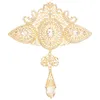 Broches Broches Grand Style Marocain Bijoux Broche Classique Or Cristal Évider Avec Strass Mariage Arabe