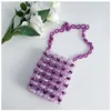 Evening Bags Candy Transparent Handcrafted Heart Beaded Bag Acrylic Chain Purple Green Love Cute Girl Beading Small Mini Flap Handbag