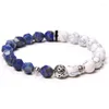 STRAND GEZICHTIGE NATUURLIJKE LAPIS LAZULI STONE kralen Bracelet Huildet metalen bal charme yoga energie sieraden voor vrouwelijke mannen geschenken