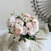 Party Flowers Decorative Simulação Small Bouquet Rose Artificial Flower Wedding Decoration 5 Head Persa Rose Flowers Lt410