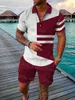 Herrspårar Summer Men's Tracksuit Polo Shirt Shorts Set Casual Wid Down Collar T-shirt Suit manliga modekläder Streetwear Outfits 230511