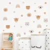 Party Decoration Boho Cartoon Cute Rainbow Bear Animals Star Nursery Wall Decals Art Affischer Gifts Kids Room Girls Bedroom Sticker Home Decor 230510