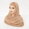 Donne musulmane Velo Turbante Bonnet Set 2 pezzi Set Moda musulmana Hijab islamico con copricapo attaccato Ramadan Headwraps Scialle
