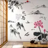Adesivos de parede de parede decoração de estilo chinês quarto papel de parede de pintura da sala de pintura de parede mural adesivo