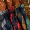 Camicie casual da uomo Camicia a maniche corte scozzesi vintage Camicia da uomo Mix and Match Pocket Color Patchwork Check Trend Mezze maniche