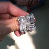 Cluster Rings Choucong утверждение Big Flower Promise Ring 5a Циркон 925 Серебряное обручальное обручальное кольцо для женских ювелирных изделий для женщин