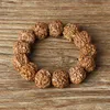 Strand Original 20mm Vajra Bodhi Bracelets Men Nature Rudraksha Inditation Bead for Women Prayer Tibetan Boddhism Jewelry