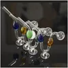 Tuyaux De Fumer Main Eau Bubbler Brûleur À Huile Pipe En Verre Portable Serpentine Spécial Épais Pyrex Downstem Rig Rond De Petit Tabac T Dhthx