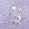Anello aperto con diamante di cristallo per Pandora Autentico anello di design di gioielli in argento sterling per feste per donne Sorelle Anello di lusso regalo con scatola originale all'ingrosso