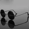 Zonnebrillen retro vintage ronde gepolariseerde zonnebrillen mannen merkontwerper zonnebril dames legering metalen frame zwarte lens brillen ritten UV400 230511