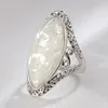 Clusterringen Elegante kleurrijke schaal Big Stone Resin voor vrouwen sieraden vintage ovale vingerring kunstmatige koraalaccessoires F4P448