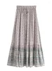 Jupes A-ligne Maxi Femme Imprimé Floral Été Taille Haute Jupe Rayonne Coton Bohème