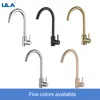 Kitchen Faucets ULA Black Gold Stainless Steel 360 Rotate Tap Deck Mount Cold Water Sink Mixer Taps Torneira 230510