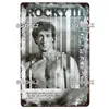 HISIMPLE Boxing Star Metal Tin Sign Vintage Sport Poster Metal Painting Club Metal Plaque Plate Health Wall Decor Tin Signs Rocky Music Poster Paintings 30X20CM