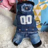 Apparel Pet Dog Clothes Denim Fleece Jumpsuit Pants Hooded Thicken Coat Winter Chihuahua Yorkie French Bulldog Onesie Pet Outfit Coat