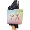 Bolsos de noche, bolsos con estampado artístico, bolso de hombro de cuerda gruesa a la moda para mujer, zapatos de patinaje de acuarela, bolso de almacenamiento para patinadores de alta capacidad