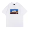 Kith Men's Plus Tees Kith Tシャツヨーロッパとアメリカンレトロの半袖男性と女性の夏のキットメンズ高品質のTシャツ