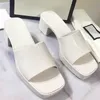 Luxury Designer Sandals Women Rubber Slide Sandals Chunky Platform Slipper Heel 6cm Embossed Heel Rubber Sole Summer Beach Flip Flops With Box NO267