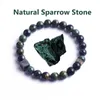 Natural Sparrow Stone Beads Bracelet Man Women Labradorite Lapis Lazuli Stone Beads Stretch Wristband Jewelry Block Accessories