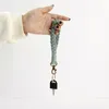 Schlüsselanhänger Handgewebter Schlüsselanhänger aus Baumwollseil, Ornament, Häkelschlüssel, Riemen, Anti-Verlust-Handykette für Damen, Herren, Auto, Tasche, hängender Anhänger, Charm