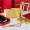 Set di gioielli di moda per le donne Placcato oro Rive Steam Punk Party Fashion Clash Design Orecchini Collana Bracciale Anello