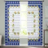 Curtain Summer Lemon Retro Wrapping Tiles Blue Tulle Curtains For Living Room Bedroom Decor Voile Valance Sheer Kitchen